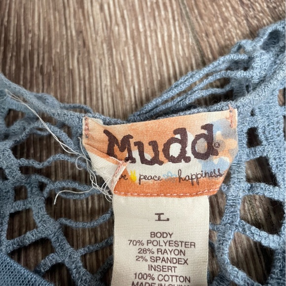 Mudd Crop 3/4 Sleeve Sweater Blue Large - Picture 3 of 3